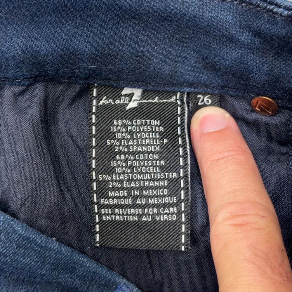 7 For All Mankind Jeans Womens 26 Blue Kimmie Straight Leg Dark Wash Stretch